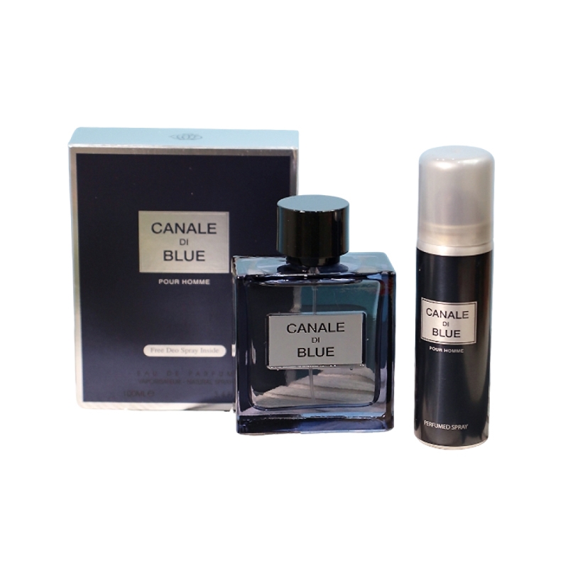 ادوپرفیوم مردانه فراگرنس ورد مدل بلو شنل حجم 100 میل با اسپری رایگان