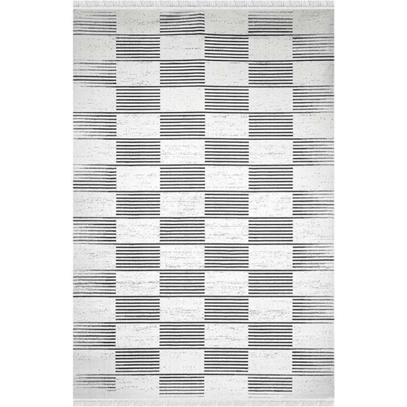 فرش ماشینی سیزان طرح 40161 کرم مدرن ویکرون برجسته