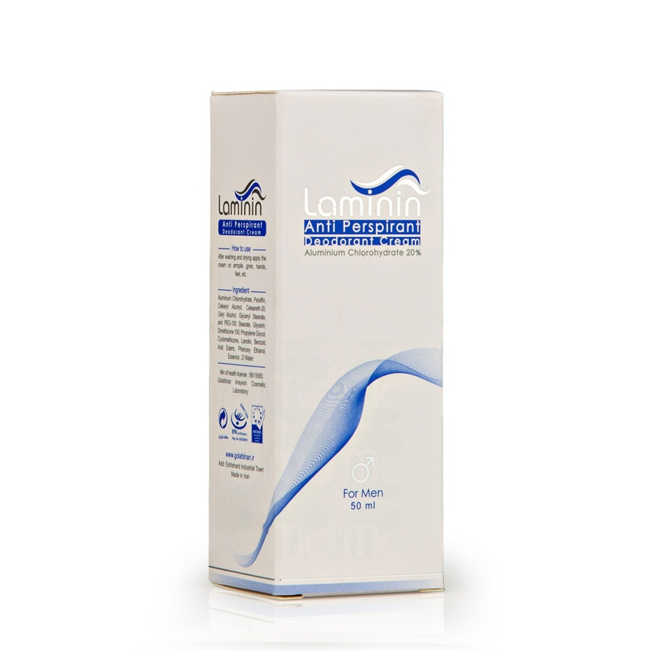 کرم ضد تعریق لامینین مردانه حجم ۵۰ میلی لیتر 