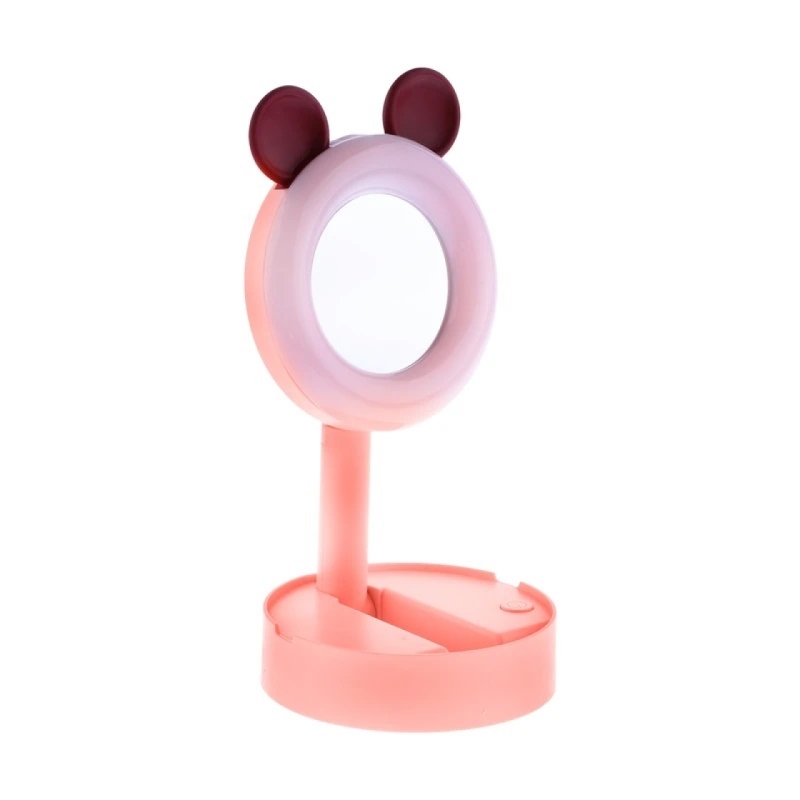 آینه آرایشی رینگ‌لایت‌دار مدل طرح گوش خرس