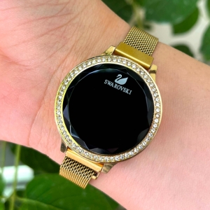 ساعت مچی دیجیتال زنانه بند حصیری مدل نگین دار