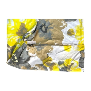 ملحفه تشک تک نفره مدل گلهای زرد - طرح گلهای زرد و خاکستری همراه روبالشتی