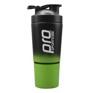 شیکر دو تیکه استیل پرو اسپورتس مدل Glacio رنگ مشکی- سبز ظرفیت 590 لیتر