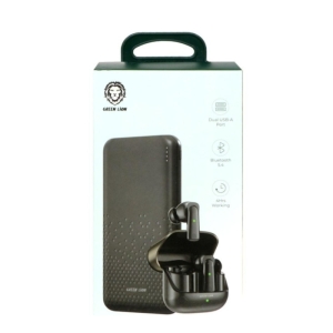 پاوربانک گرین لاین مدل ROME ظرفیت ۱۰۰۰۰ میلی آمپر به همراه هندزفری بلوتوثی