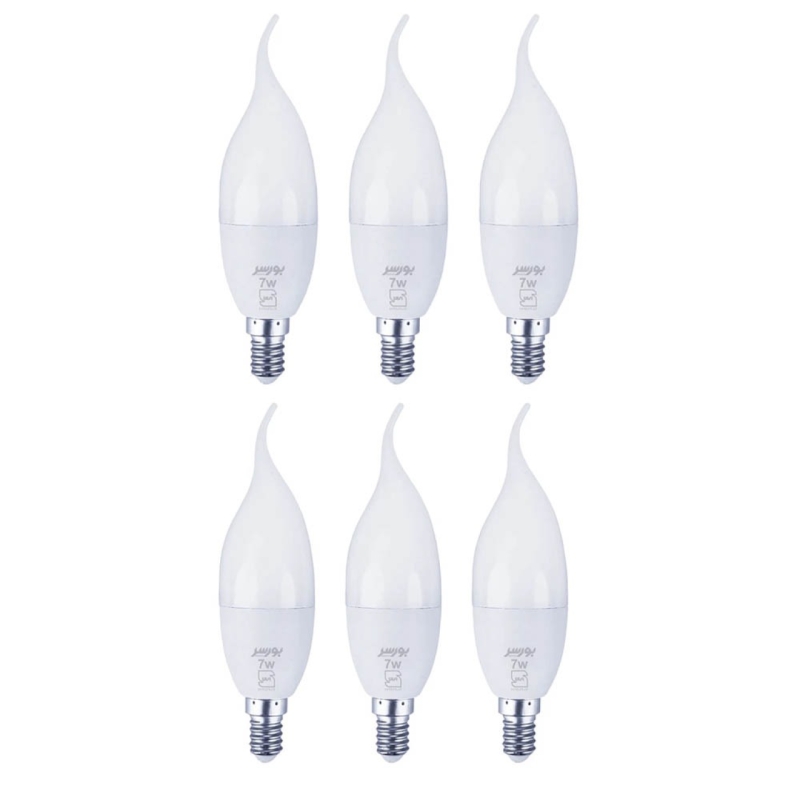 لامپ LED اشکی 7 وات بورسر مدل CL37 پایه E14 پک 6 عددی