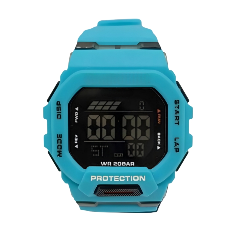 ساعت مچی دیجیتال مدل اسپرت تک زمانه بند رابر کرنوگراف کد GDB200.5