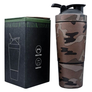 شیکر استیل دو تیکه ورزشی مدل Army ظرفیت 590 میلی لیتر