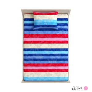 روتختی تترون بروجرد مدل پیام طرح راه راه سایز ۲۰۰*۹۰ + روبالشتی پاکتی