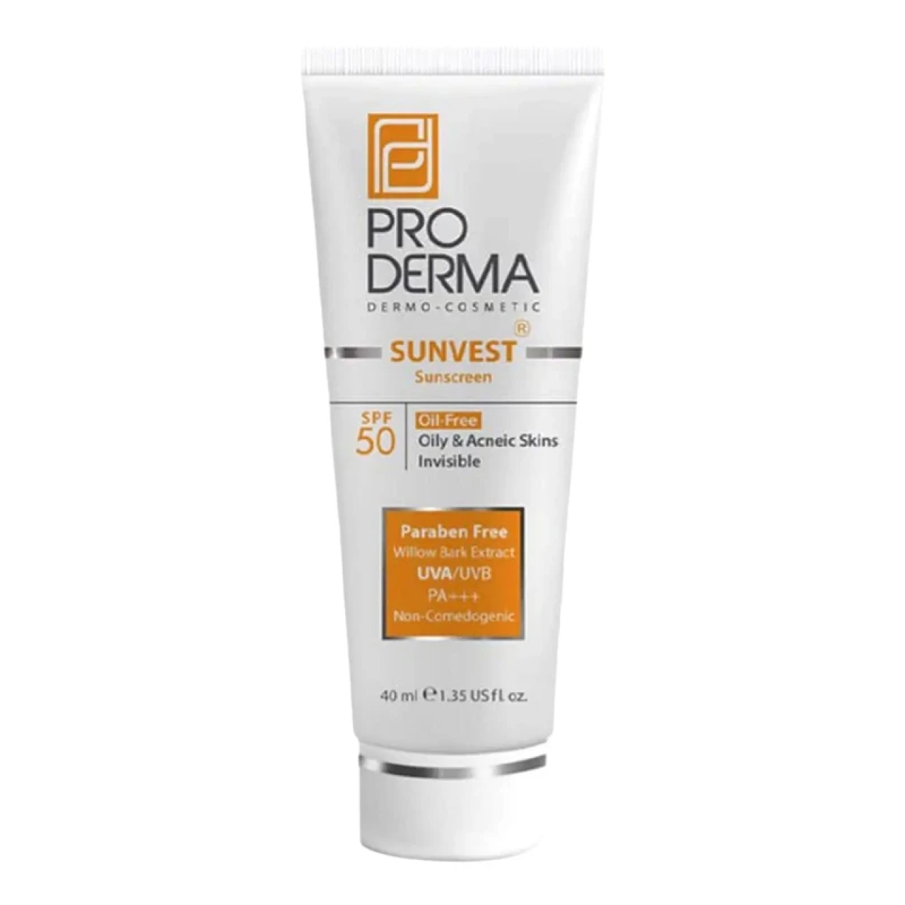 کرم ضد آفتاب چرب  پرودرما spf50 مدل بی رنگ  حجم 50 میل