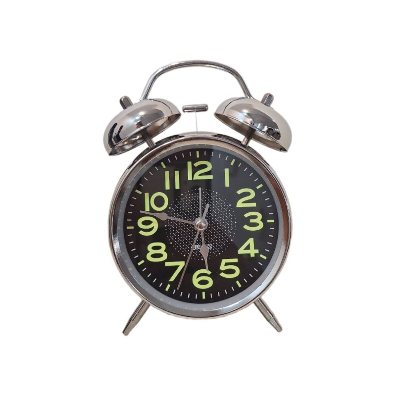 ساعت رومیزی نقره ایی شبرنگ دار مدل MBK 157