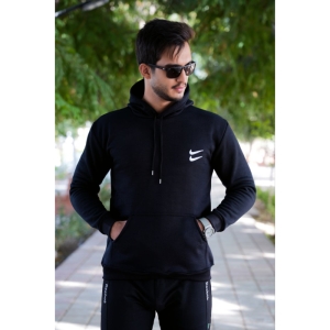 هودی اسپرت بیسیک سه نخ داخل کرکی رنگ مشکی 