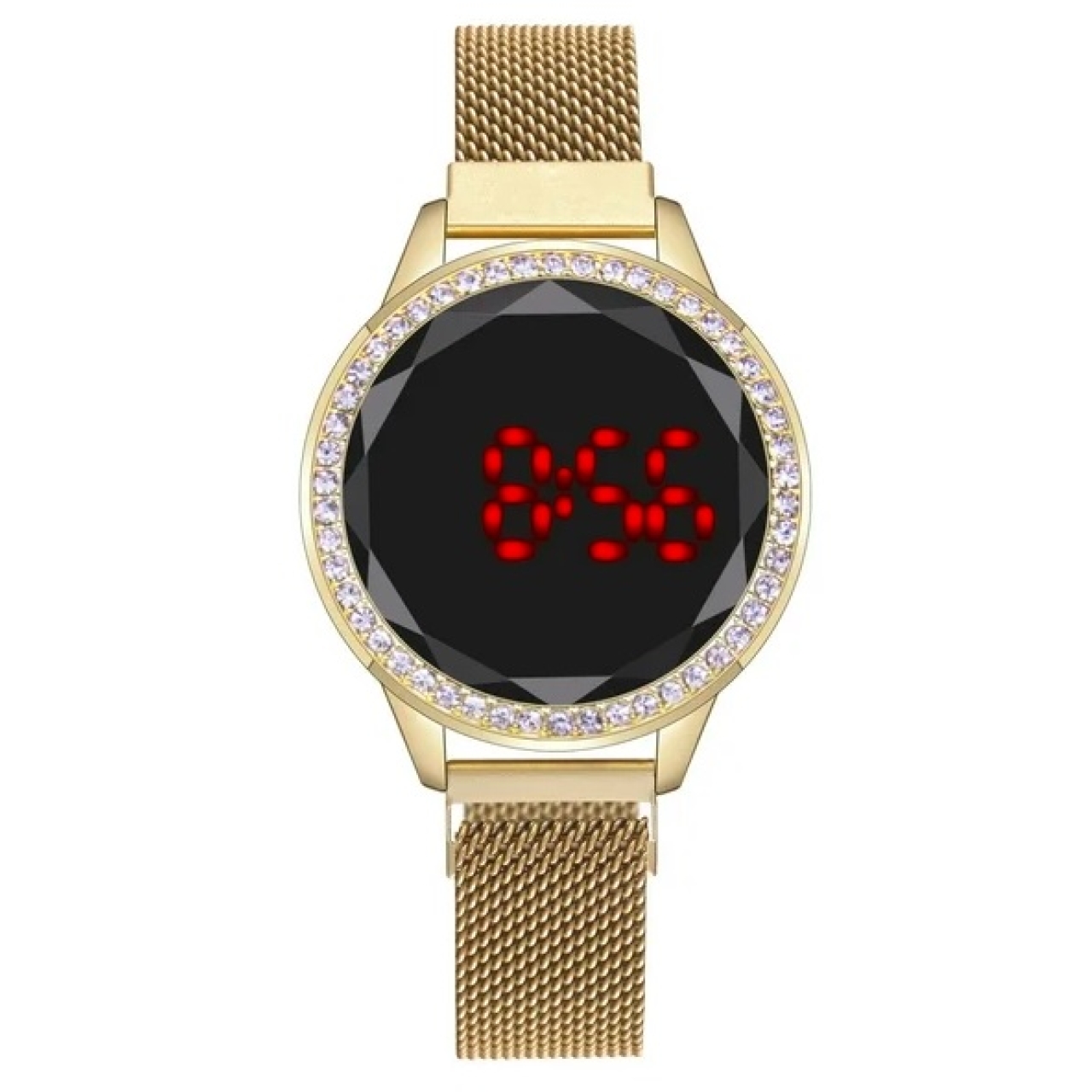 ساعت مچی دیجیتال زنانه بند حصیری مدل نگین دار