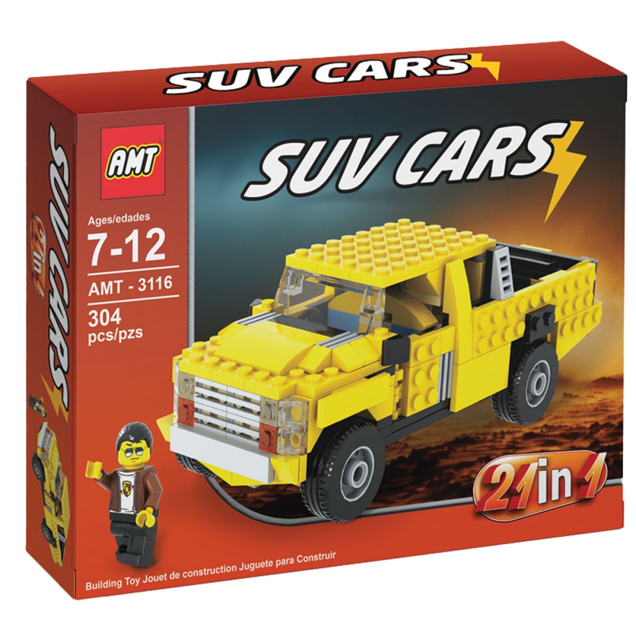 لگو 21 مدل ماشین شاسی بلند همراه با آدمک 304 قطعه AMT