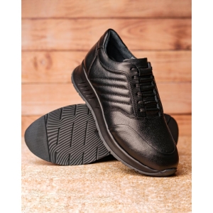 کفش مردانه چرم نعمتی اسپرت مدل easy go بندی مشکی 
