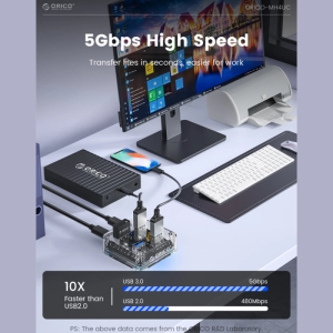  هاب USB 3.0 چهار پورت طرح شفاف اوریکو مدل MH4UC-U3 