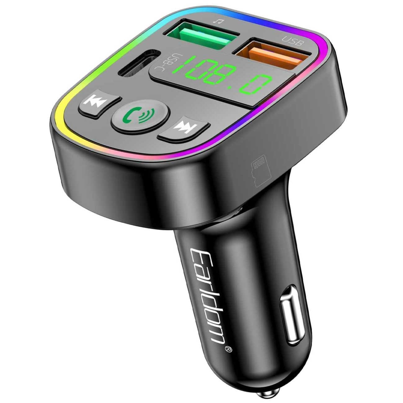  شارژر فندکی فست شارژ ماشین 3.1 آمپر و اف‌ام‌پلیر ارلدام مدل M103 