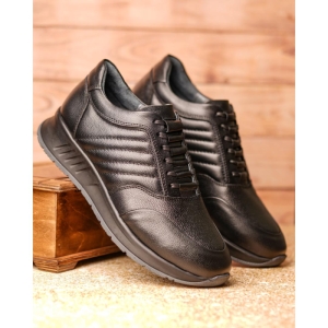 کفش مردانه چرم نعمتی اسپرت مدل easy go بندی مشکی 