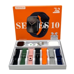 ساعت هوشمند سری ۱۰ و ایرپادپرو مدل KEQIWEAR KW55 MAX با 7 بند متنوع
