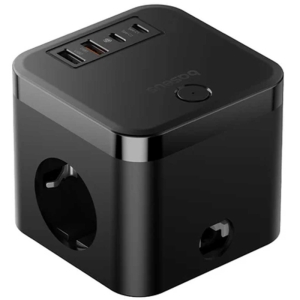  چندراهی و محافظ برق سه 4000 وات سوکت و هاب شارژ 2 یو‌اس‌بی و 2 تایپ‌سی 30 وات بیسوس مدل BPS30-3E E00066400117 