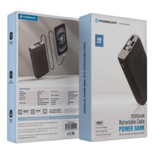  پاوربانک 35 وات 20000 پاورولوژی به همراه کابل تایپ سی جمع شونده مدل ppbcha72 