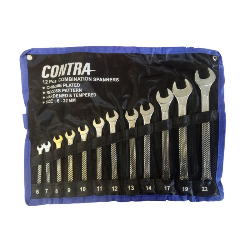 ست آچار یکسر تخت یکسر رینگی CONTRA مجموعه 12 عددی