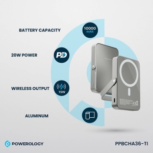  پاور بانک 10000 مگ‌سیف 15 وات و تایپ سی 20 وات پاورولوژی مدل PP036 