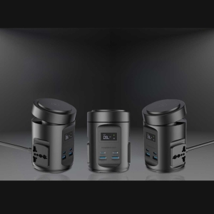  شارژر وایرلس رومیزی 15 وات و چندراهی برق 2200 وات دو یو اس بی، دو تایپ سی و دو سوکت برق پاورولوژی مدل PWCUQC014 