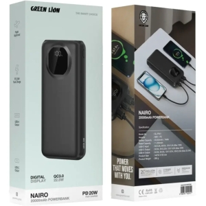 پاوربانک گرین لاین مدل NAIRO PD 20W طرفیت 20000 میلی آمپر ساعت