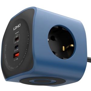  چند راهی برق مکعبی 2500 وات 3 سوکت، 1 یو‌اس‌بی و 2 تایپ‌سی 65 وات شارژ سریع رومیزی الدنیو مدل SE3338 