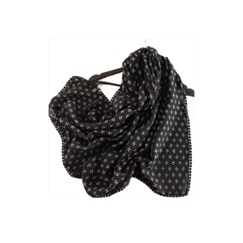 شال زنانه پلیسه نخ دور عدسی پاییزه - طرح شیما