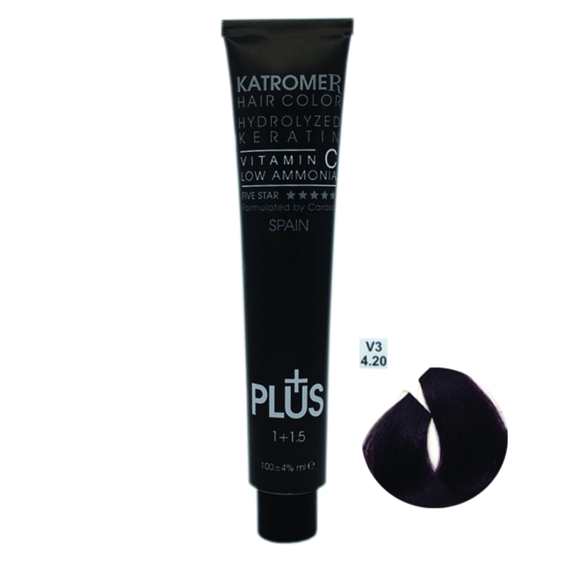  رنگ مو کاترومر شماره 4.20 رنگ شرابی متوسط حجم 100 میلی لیتر