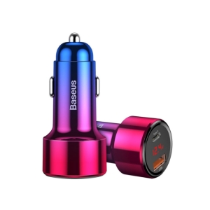  شارژر فندکی فست شارژ ماشین دو پورت سریع 45 وات بیسوس مدل CCMLC20C 