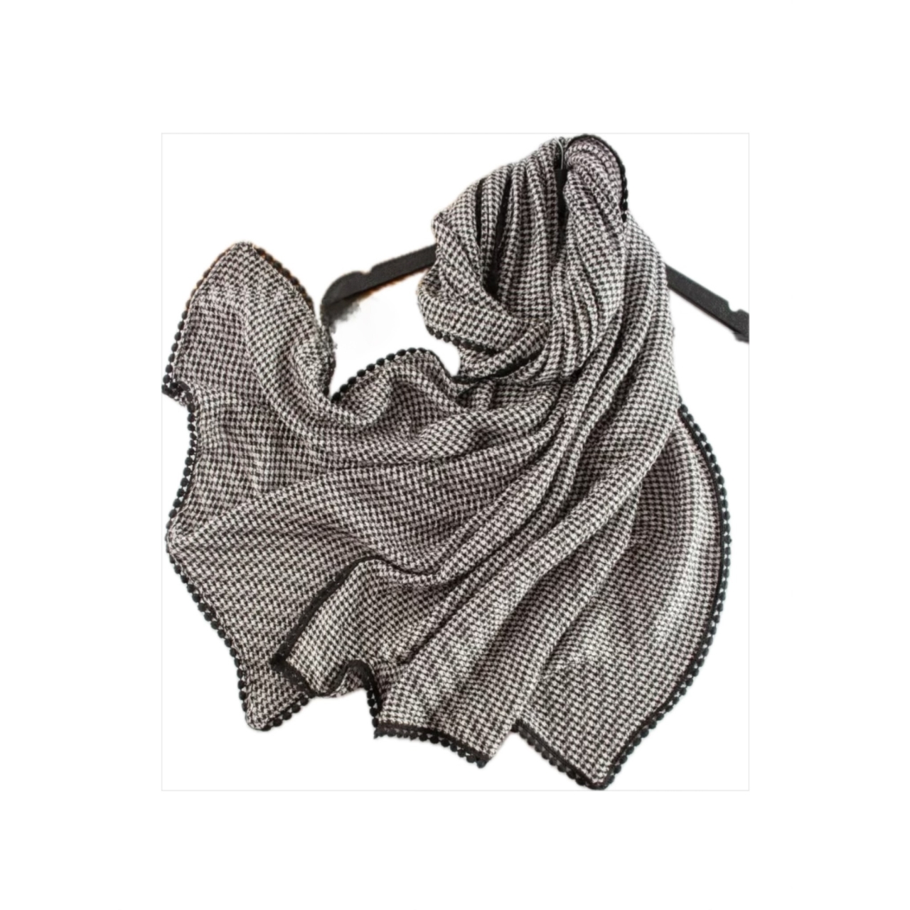 شال زنانه پلیسه نخ دور عدسی پاییزه - طرح شایلی