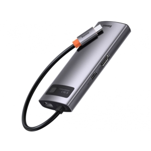  هاب 6 پورت بیسوس مدل Baseus Metal Gleam 6 in 1 Multifunctional Type-C HUB 100W WKWG000003 