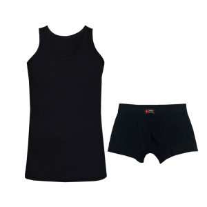 ست شورت و زیرپوش بدون آستین یقه گرد مردانه نیکو کد NIM-1954 رنگ مشکی