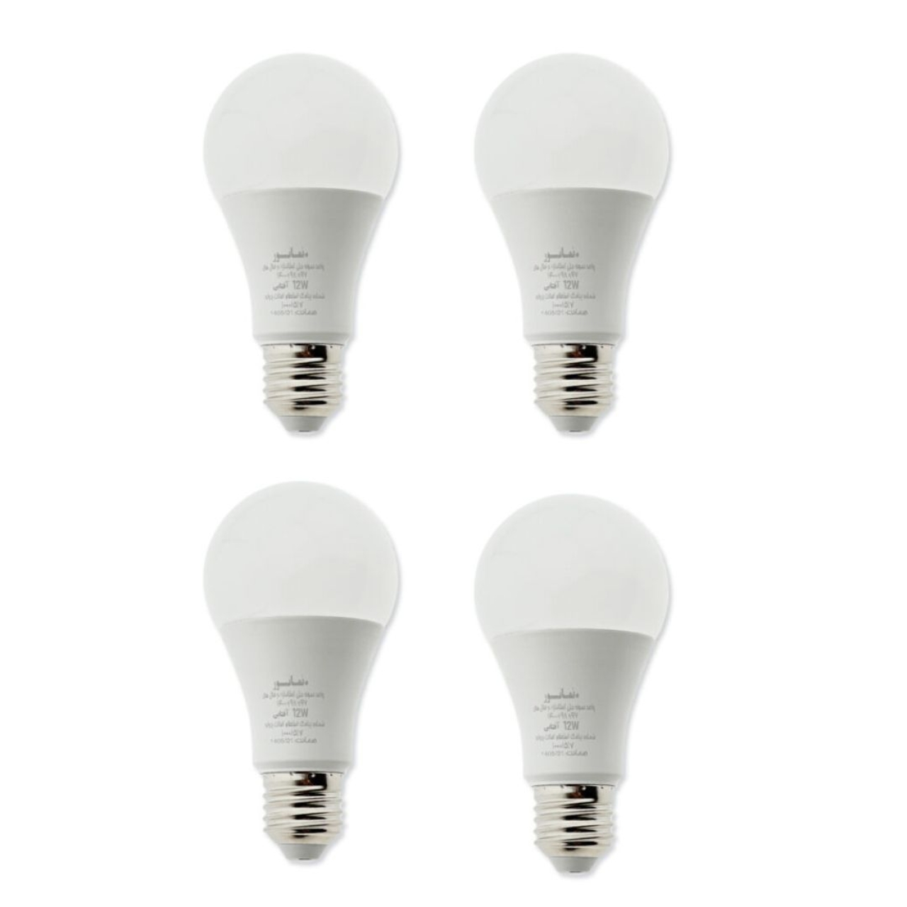 لامپ حبابی ال ای دی 12 وات نمانور مدل A65 پایه E27 مجموعه 4 عددی