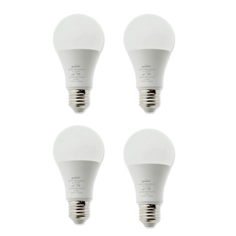 لامپ حبابی ال ای دی 12 وات نمانور مدل A65 پایه E27 مجموعه 4 عددی