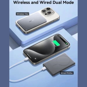  پاوربانک مگنتی 15 وات و تایپ سی 20 وات فست شارژ 5000 فوق‌العاده ظریف جویروم مدل  JR-PBM08 