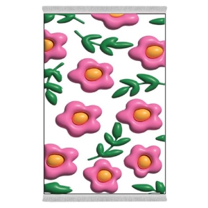 فرش پارچه‌ای دفه مدل فرشینه طرح فانتزی کد 8024
