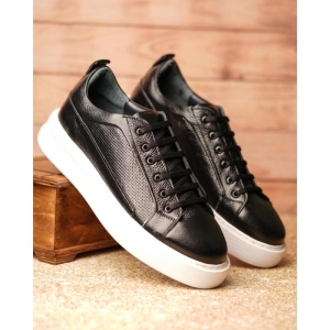 کفش مردانه چرم نعمتی اسپرت مدل oliver بندی مشکی 