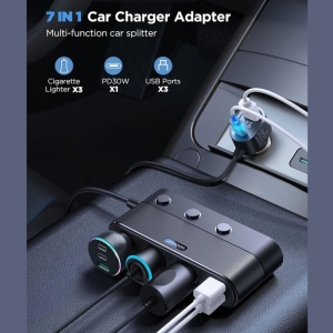  شارژر فندکی فست شارژ ماشین 179 وات تایپ‌سی و یو‌اس‌بی جویرم مدل JR-CCL01 