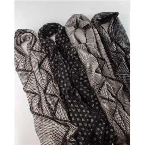 شال زنانه پلیسه نخ دور عدسی پاییزه - طرح شانا