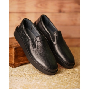 کفش مردانه چرم نعمتی اسپرت مدل palas کشی مشکی 