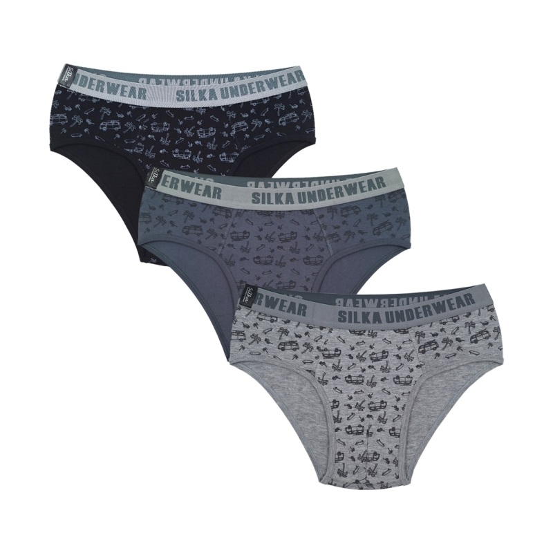 شورت اسلیپ مردانه سیلکا طرح فولکس کد MNT-1986 مجموعه 3 عددی