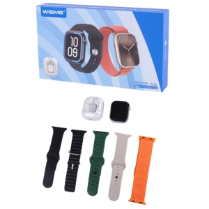 ساعت هوشمند سری 10 و ایرپاد شیشه ای ویسمی مدل WISME-X26 با 5 بند متنوع