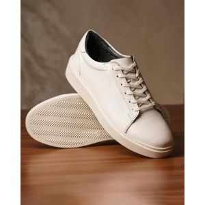 کفش مردانه چرم نعمتی اسپرت مدل bn بندی سفید 