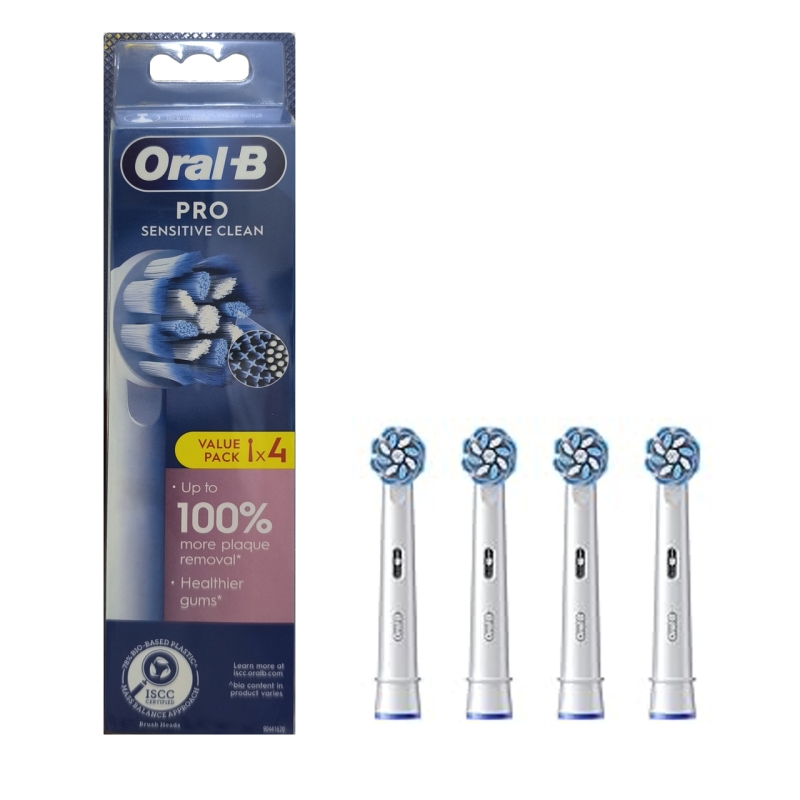 سری یدک مسواک برقی اورال بی مدل Pro Sensitive Clean بسته 4 عددی