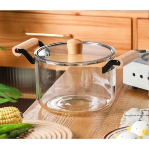 قابلمه پیرکس دسته چوبی ظرفیت 2.5 لیتری