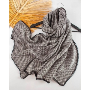 شال زنانه پلیسه نخ دور عدسی پاییزه - طرح شایلی