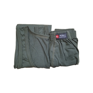 ست شورت و زیرپوش بدون آستین یقه گرد مردانه نیکو کد SL-1954 رنگ سدری